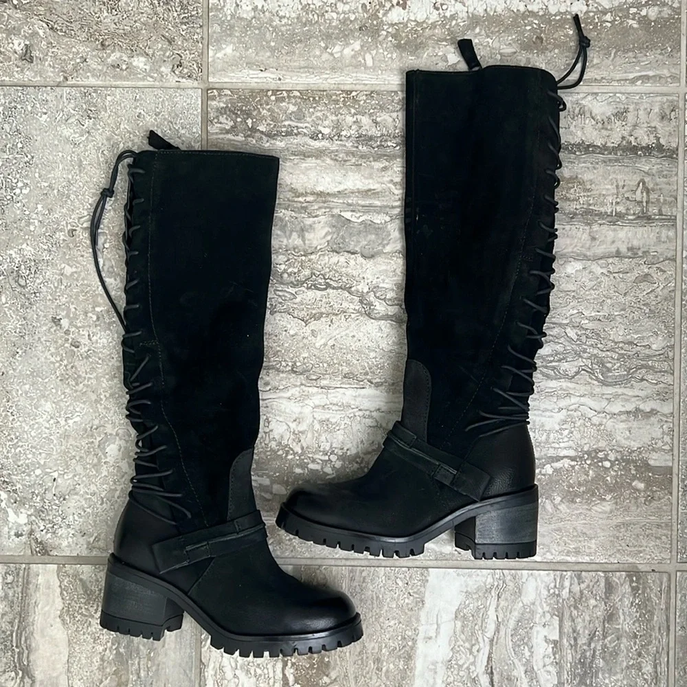 Miz Mooz Mayer Knee High Boots in Black, Size 36 New w/o Box